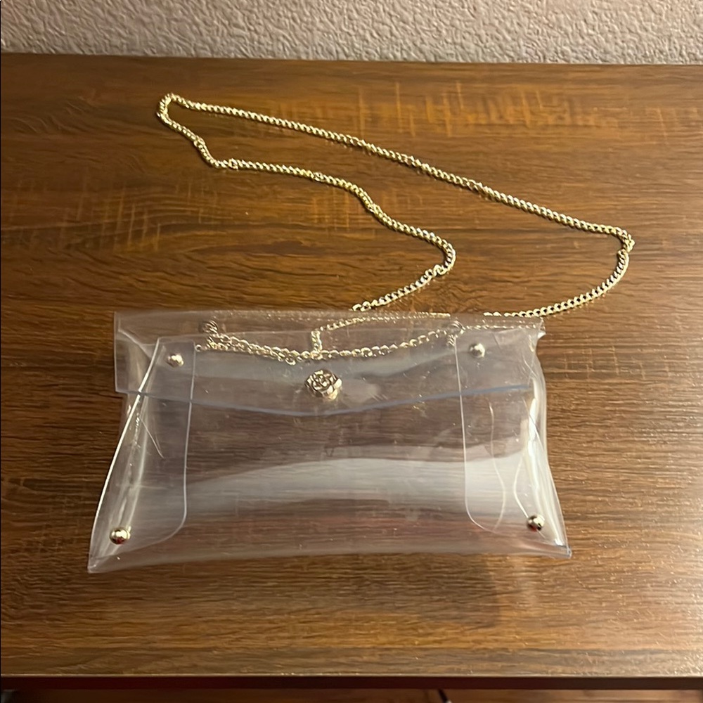 Clear PVC Clutch with Chain Strap